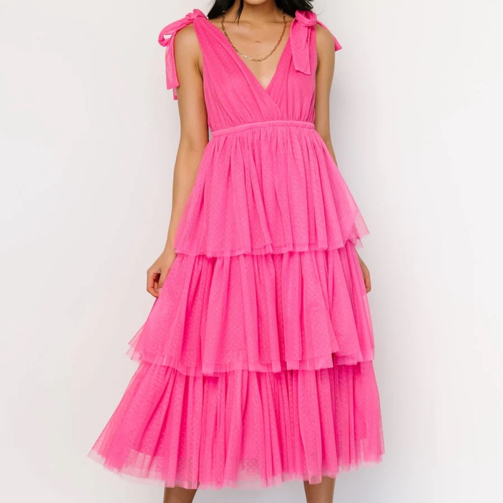 Baltic Born Tessa Tiered Tank Dress Pink